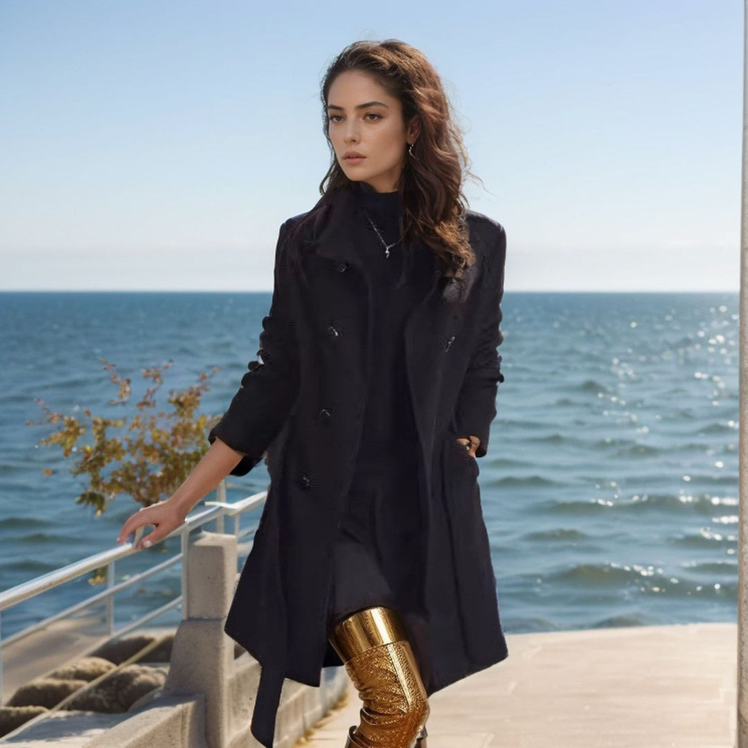 Damen eleganter Trenchcoat mit stylischen Details und lässigem Schnitt R&B