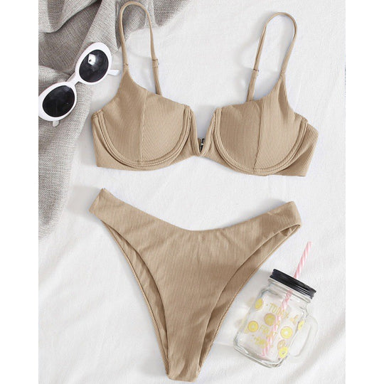 Damen-Bikini mit Bügel und strukturierter Rippoptik R&B