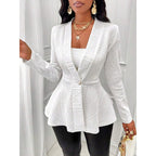 Damen Strick Peplum Blazer