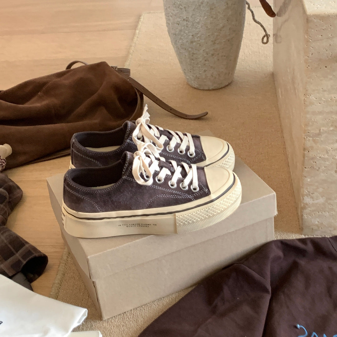 Damen Modische Sneakers aus hochwertigem Wildleder mit bequemer Sohle R&B