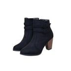 Damen Elegante Ankle Boots mit modischer Knopfdekoration und komfortablem Blockabsatz R&B
