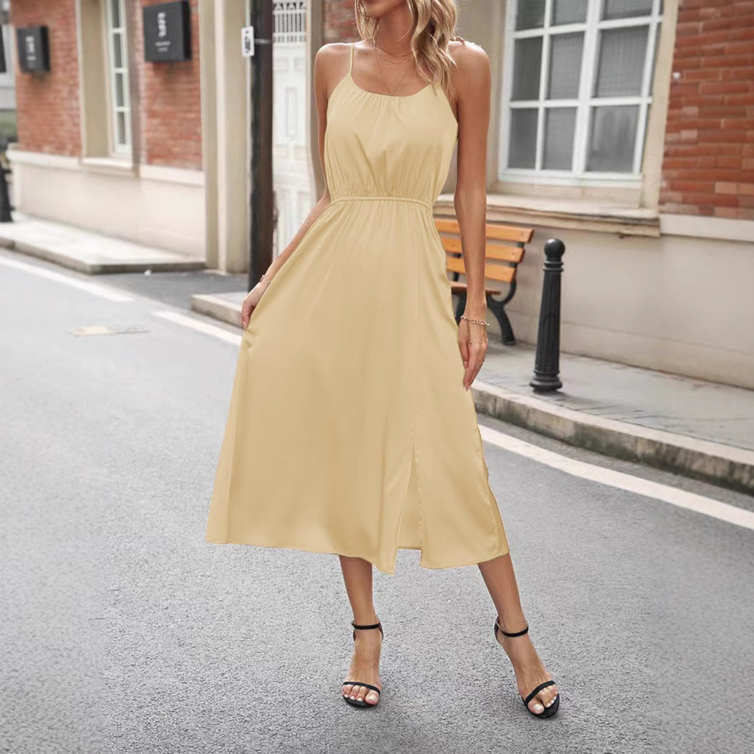 Damen Maxikleid mit luftiger Passform und eleganten Trägern R&B