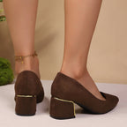Damen dezente Pumps mit goldenem Akzent R&B