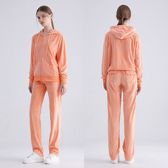 Damen Sportlicher Jogginganzug mit Kapuze R&B