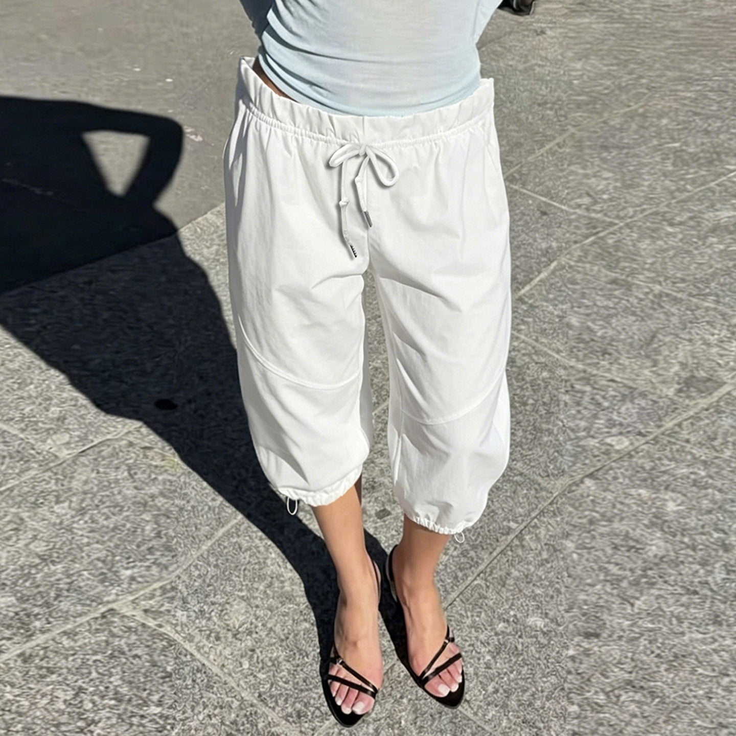 Damen Sportliche Relaxed-Fit Jogginghose mit verstellbarem Bund R&B