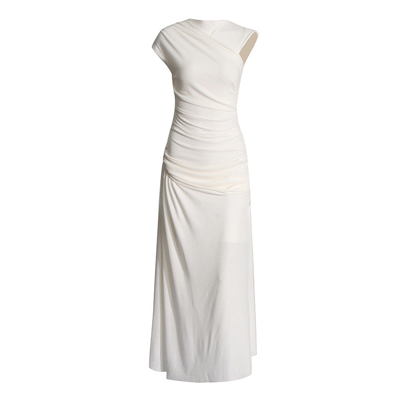 Damen Maxikleid mit innovativem Wickeldesign und eleganter Drapierung R&B