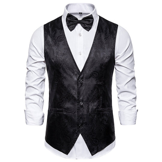 Herren elegante Anzugweste mit feinem Paisleymuster R&B