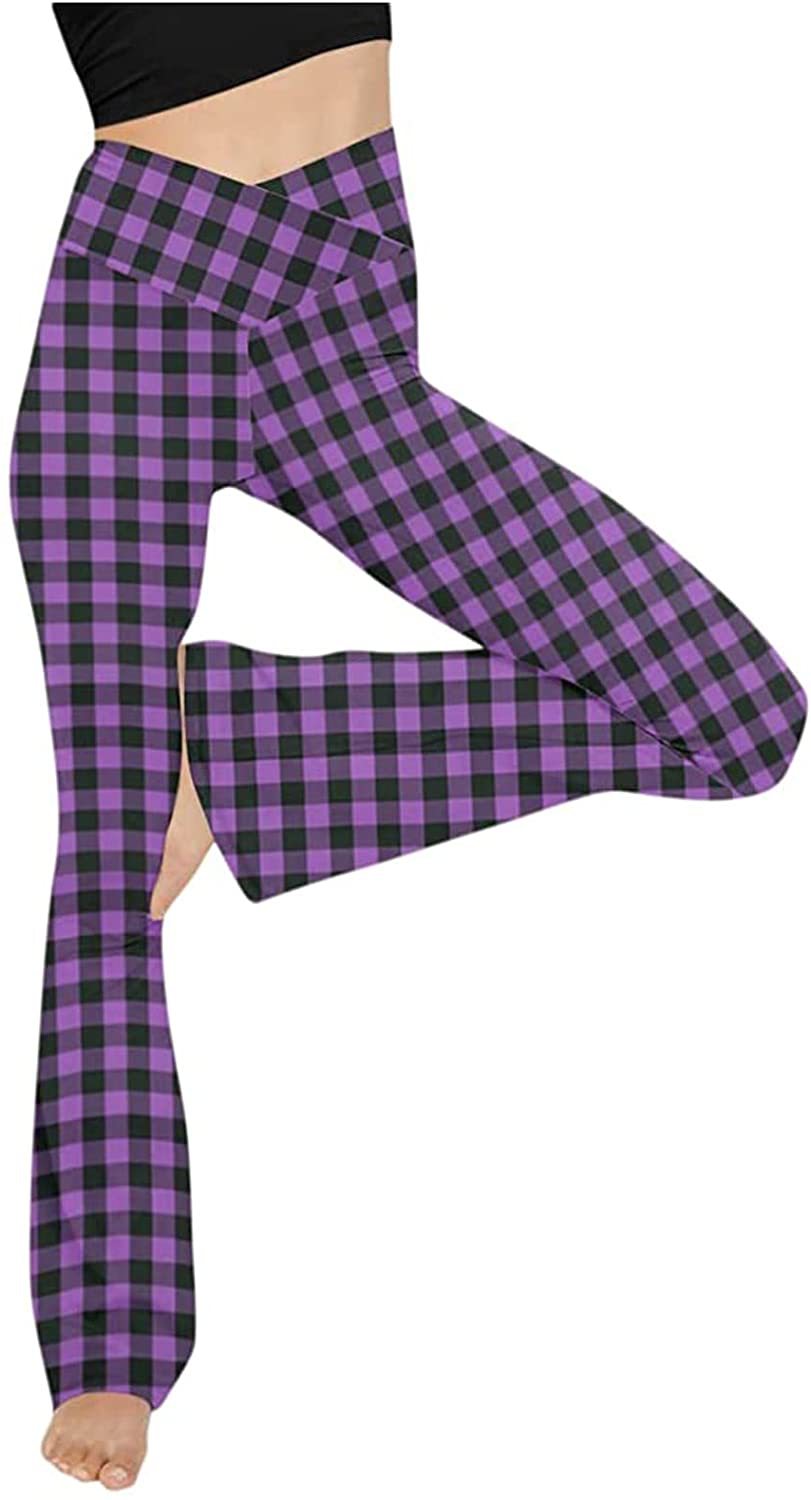 Damen Bootcut Yoga-Hose aus elastischem Material mit hohem Bund R&B