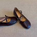 Damen Elegante Ballerina-Schuhe mit dekorativen Knopfdetails R&B