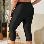Damen Leggings mit seitlicher Raffung und hohem Bund R&B