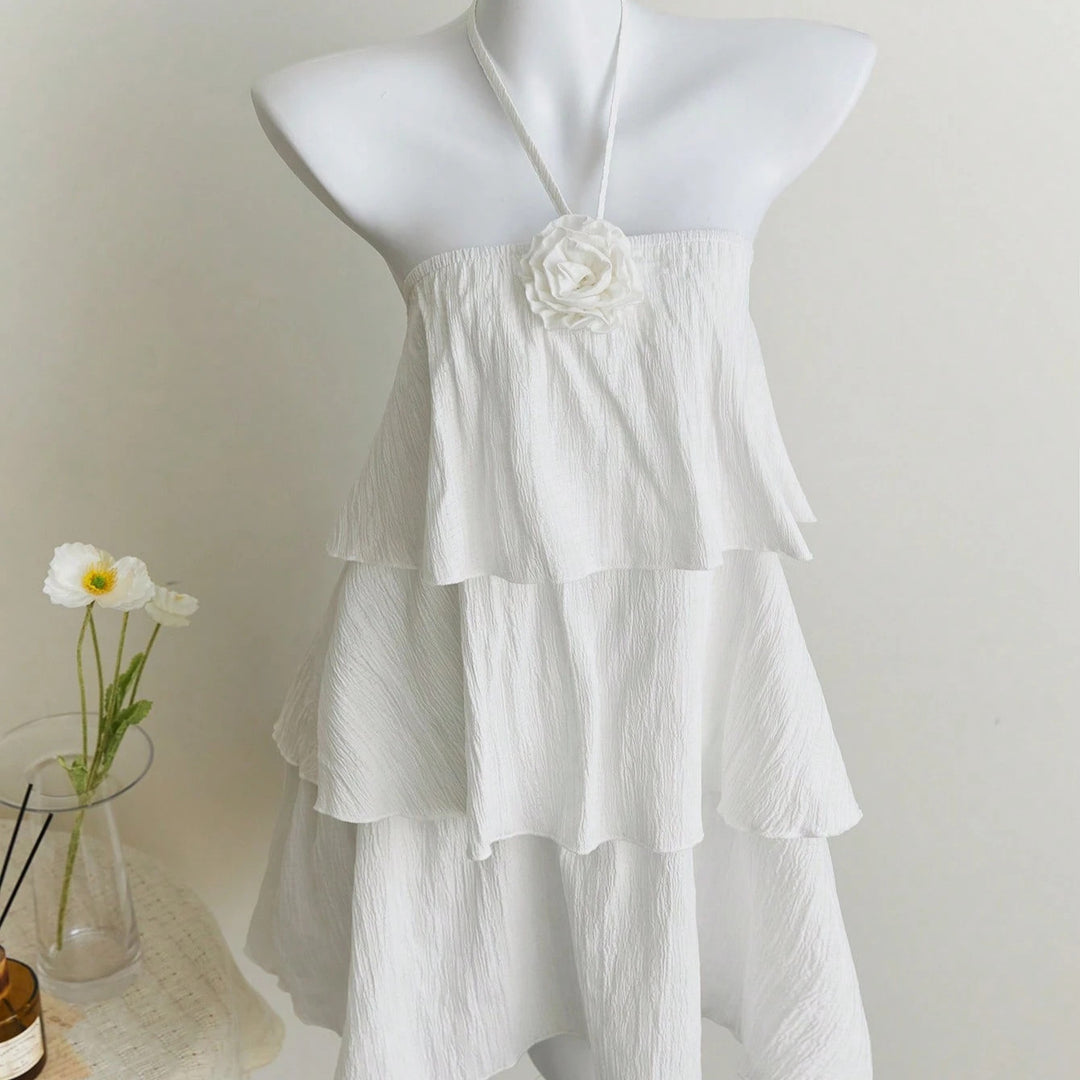 Damen luftiges Strandkleid mit Rüschendetails R&B