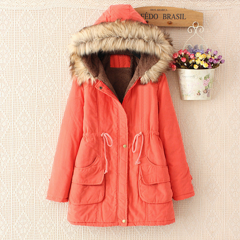 Damen gesteppte Übergangsjacke mit faux Pelzkragen und praktischen Taschen R&B
