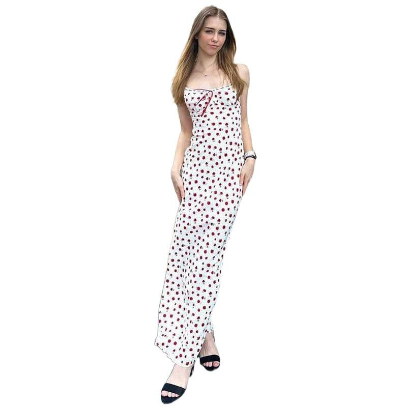 Damen Maxikleid mit verspieltem Blumendruck und verstellbaren Trägern R&B
