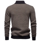 Herren Strickpullover mit modernem Zipper und strukturiertem Design