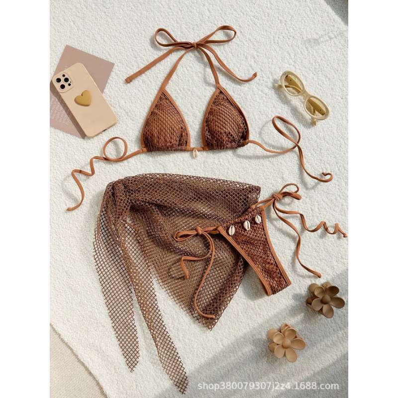 Damen Triangel-Bikini mit Netzdesign R&B
