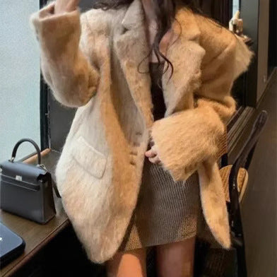 Damen Oversized Wollmantel R&B