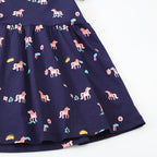 Mädchen Kurzarm Kleid mit verspieltem Einhorn-Motiv R&B