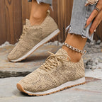 Damen Atmungsaktive Freizeitsneaker mit floralem Netzdesign R&B