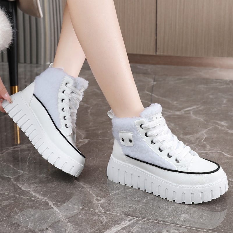Damen Winterliche High-Top Sneakers mit kuscheligem Innenfutter und modischen Akzenten R&B