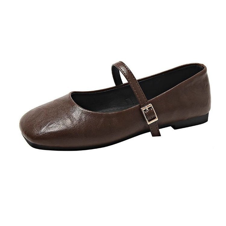 Damen Ballerinas mit modischem Riemen und bequemem Fußbett Heidi Mode