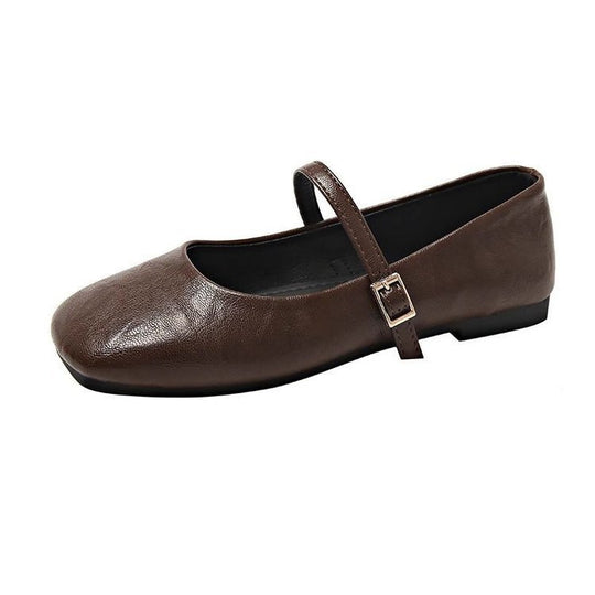 Damen Ballerinas mit modischem Riemen und bequemem Fußbett Heidi Mode