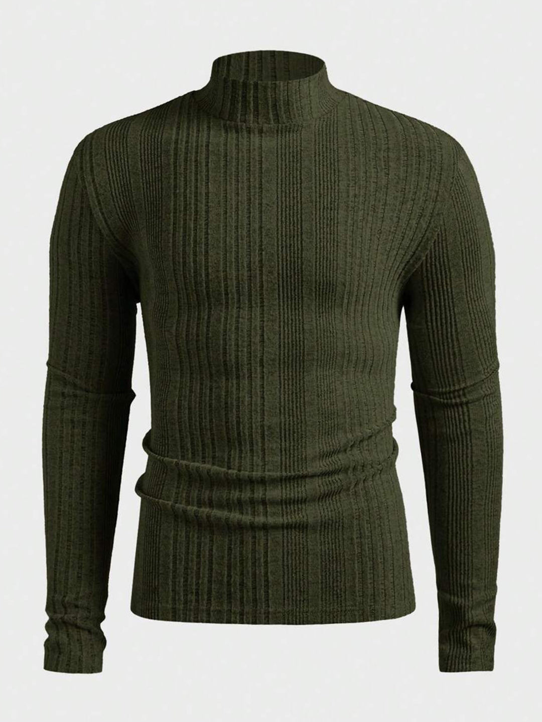 Herren Strickpullover mit hohem Kragen und Rippstruktur R&B
