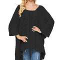 Damen Großer Strickpullover mit asymmetrischem Schnitt und lässigem Stil R&B