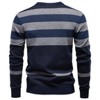 Herren Langarm Pullover mit modernem Karo-Muster und weichem Strick