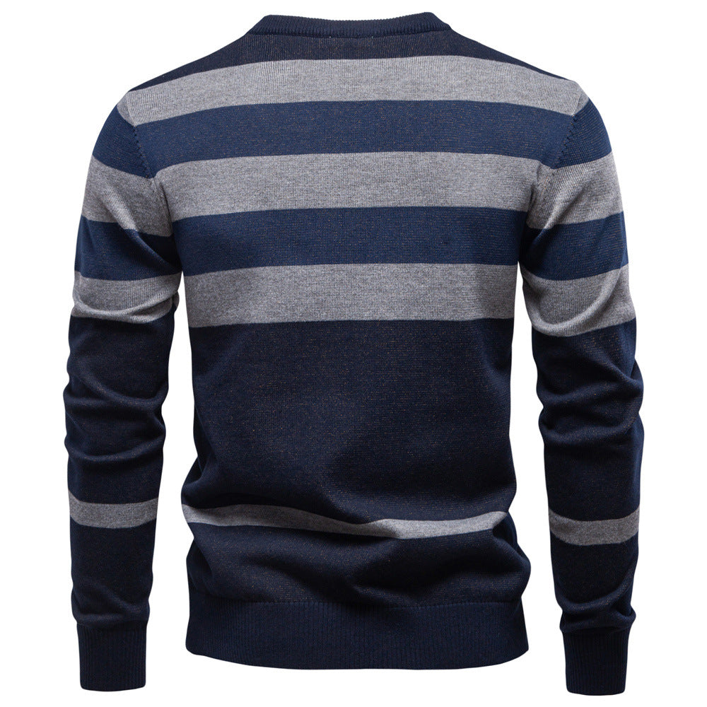 Herren Langarm Pullover mit modernem Karo-Muster und weichem Strick