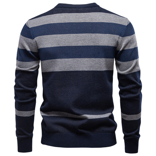 Herren Langarm Pullover mit modernem Karo-Muster und weichem Strick R&B