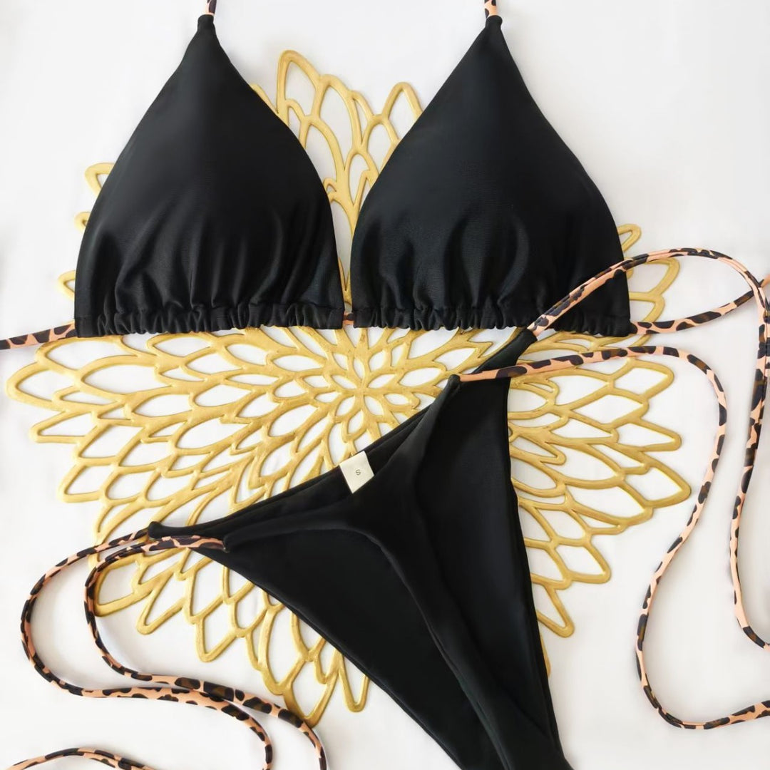 Damen Bikini-Set mit trendigem Animal-Print und modischem Schleifen-Detail R&B