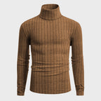 Damen Strickpullover mit hohen Kragen und feiner Rippenstruktur R&B
