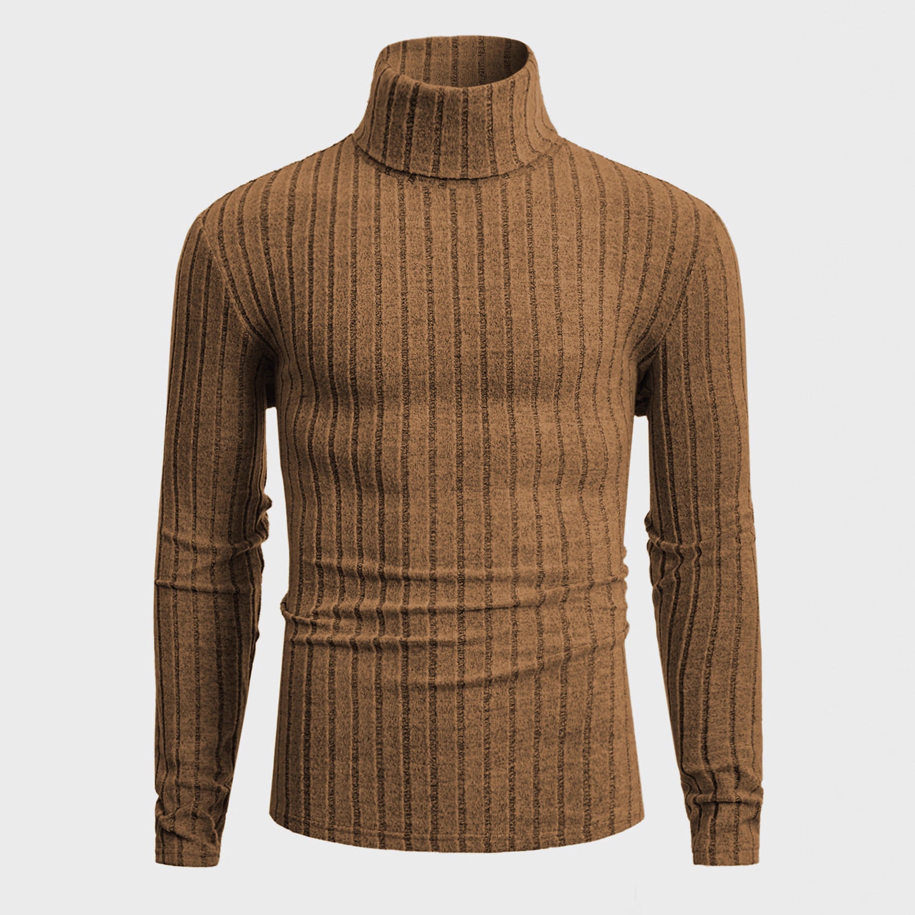 Damen Strickpullover mit hohen Kragen und feiner Rippenstruktur R&B