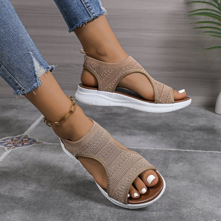 Damen bequeme Sandalen mit atmungsaktivem Obermaterial R&B