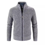 Herren Strickjacke mit strukturiertem Muster und hohem Stehkragen R&B