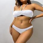 Damen Bandeau-Bikini mit elastischen Trägern und raffiniertem Wickeldetail R&B