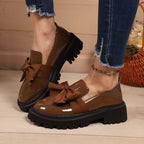 Damen Loafers mit elegantem Schleifen-Design und rutschfester Sohle