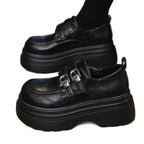 Damen Chunky Schnürschuhe mit modischem Riemen und hoher Sohle R&B