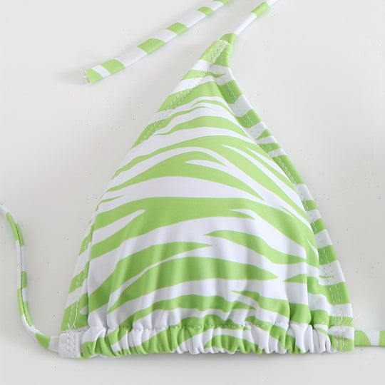 Damen Triangel-Bikini Set mit modischer Wickeltunika R&B