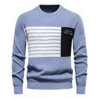 Herren Pullover mit modernem Strukturdesign und auffälligen Farbdetails