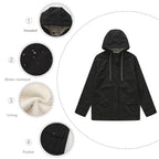 Damen wetterfeste Parkajacke mit verstellbarem Kordelzug