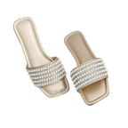 Damen Glamouröse Mules mit elegantem Perlenbesatz R&B