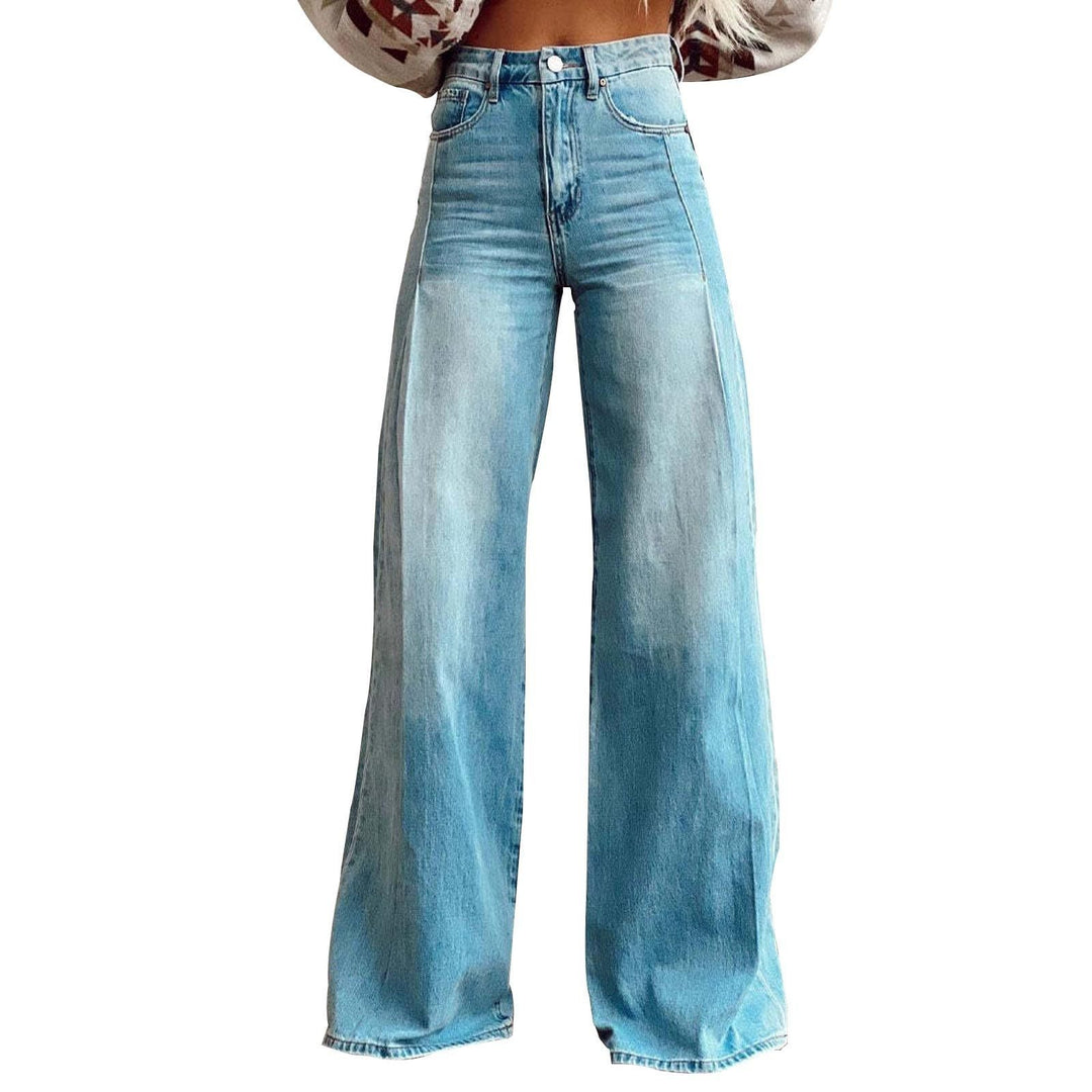 Damen Weite High-Waist Jeans im Urbanen Stil R&B