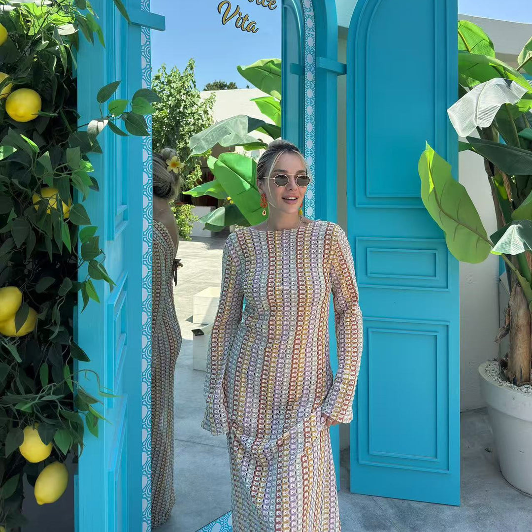 Damen Hüftlanges Strandkleid mit weiter Passform R&B