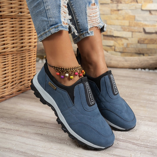 Damen bequeme Slip-On Sneakers mit rutschfester Sohle und atmungsaktivem Obermaterial R&B