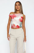 Damen Crop-Top mit floralem Design und schulterfreiem Schnitt R&B