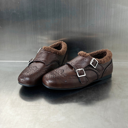 Damen elegante Mokassins mit modischen Schnallen und weichem Innenfutter R&B