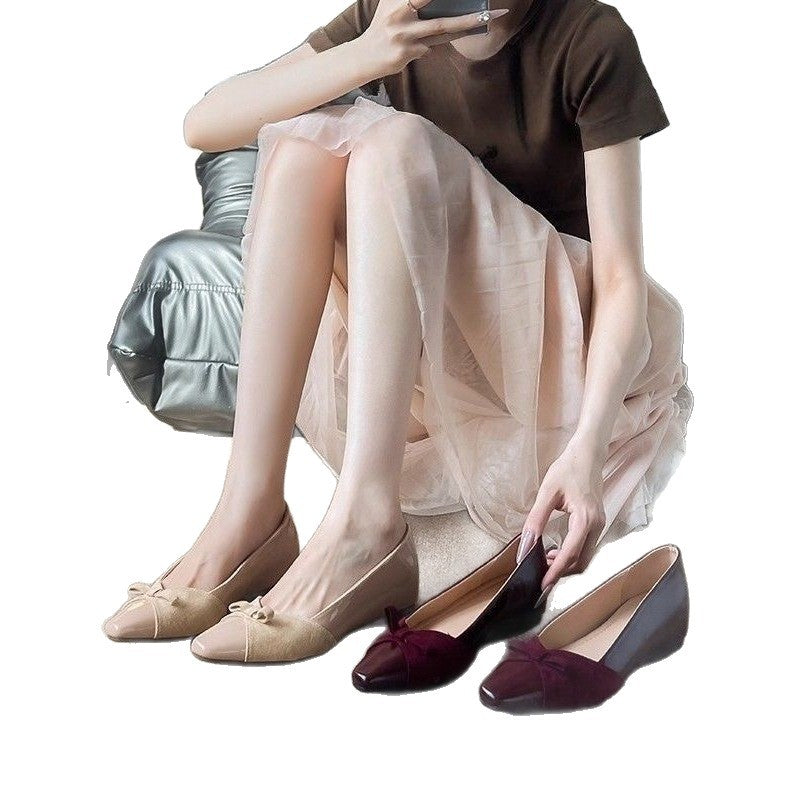 Damen flache Ballerinas mit eleganter Schleifenapplikation R&B