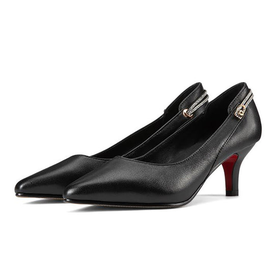 Damen Elegante Pumps mit schickem Riemchen und komfortablem Blockabsatz R&B