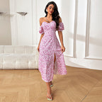 Damen Off-Shoulder Maxikleid mit voluminösen Puffärmeln R&B